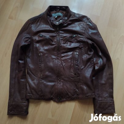 Zara barna bőr női dzseki M (S)