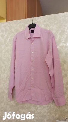 Zara férfi pamut rózsaszín hosszú ujjú ing 44-es