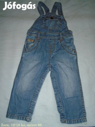 Zara kantáros farmernadrág nadrág 12-18 hó (méret 86)