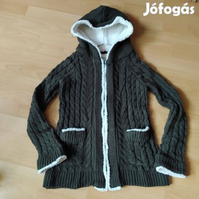 Zara kapucnis cipzáros női kötött kardigán S