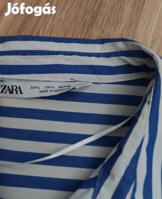Zara kék csíkos idén tavasszal divatos női blúz L