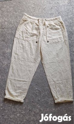 Zara natúr színű gumis derekú nagy méretű nadrág XXL-es