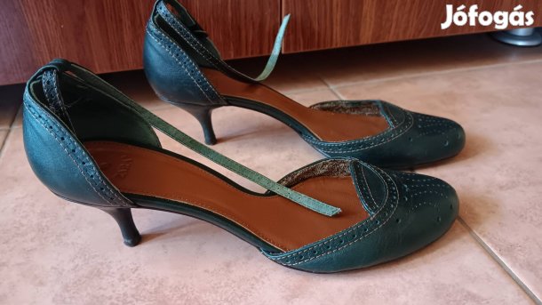 Zara sötétzöld bőrcipő 40-es