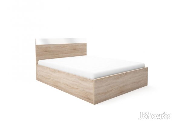 Ze-DM Fa ágykeret 160x200 cm matt sonoma és fehér