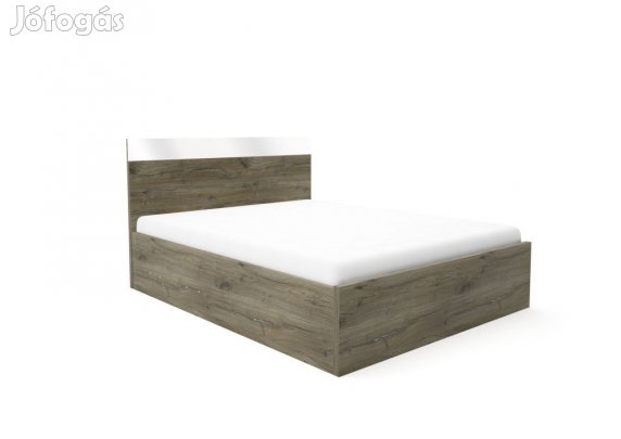Ze-DM Fa ágykeret 160x200 cm sötét justus tölgy és fehér