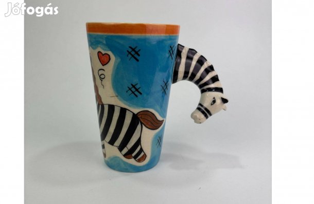Zebrás bögre csésze capuccino latte teásbögre