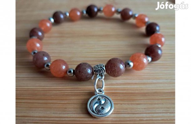 Zen Yin Yang Önmegvalósítás Karkötő * Vörös & Lila Aventurin
