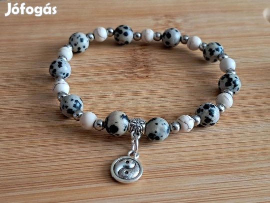 Zen Yin Yang *Stresszoldás & Harmónia Karkötő* Dalmata Jáspis- Howlit