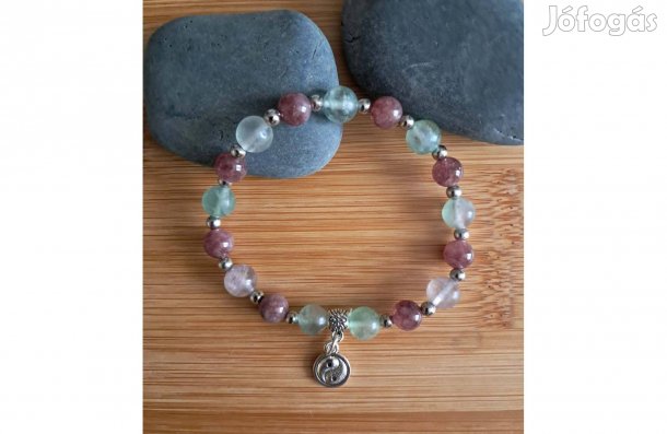 Zen Yin Yang * Spirituális Növekedés Karkötő * Lepidolit & Fluorit