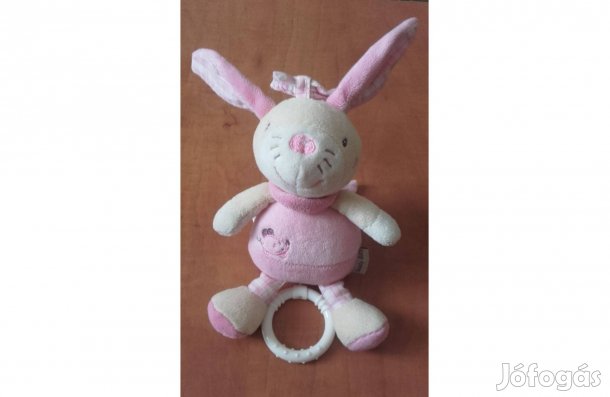 Zenélő, felhúzható babajáték, nyuszis