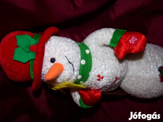Zenélő babajáték hóember 40 cm babajáték gyönyörű elemes újszerű