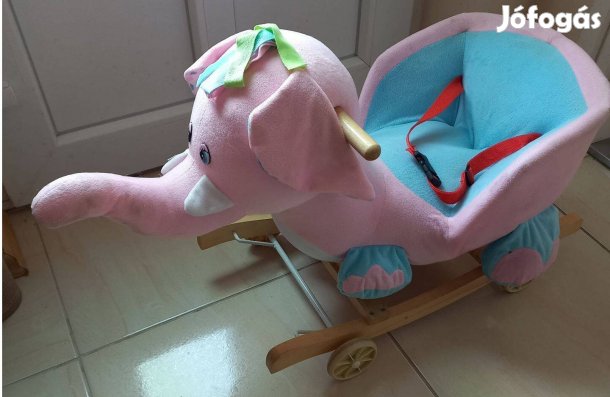 Zenélő plüss baby hinta elefánt
