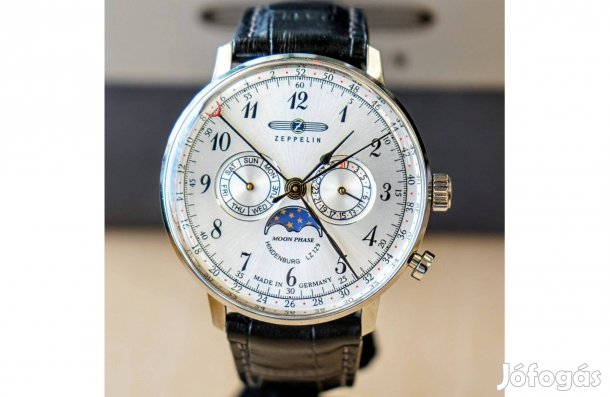 Zeppelin LZ129 Hindenburg Moonphase 7036-1 óra, újszerű, garanciával