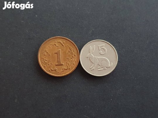 Zimbabwe 1 és 5 Cent érme (2db egyben)