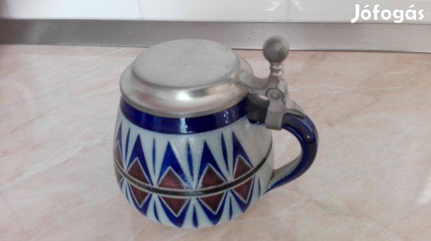 Zinn fedeles korsó régi db Német gyártó jelöléssel