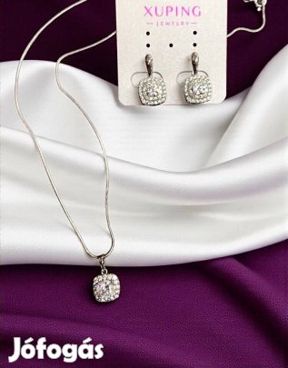 Zoé ezüst színű antiallergén xuping nyaklánc Szett