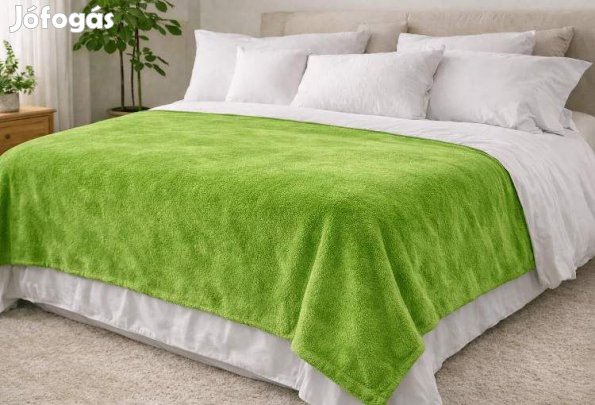 Zöld 150x200cm puha takaró wellsoft ágytakaró pléd