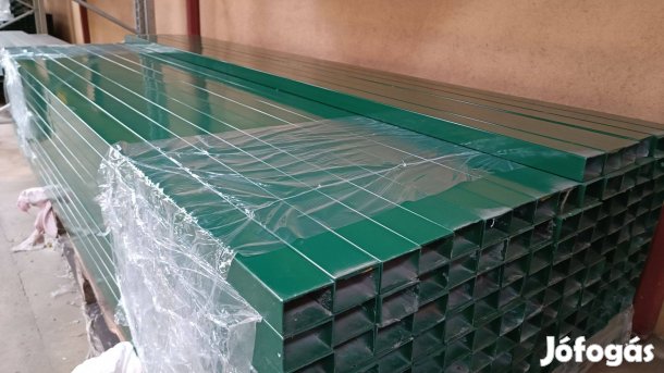 Zöld 60x40 zártszelvény, kerítés acél oszlop, kerítésoszlop - 140 cm