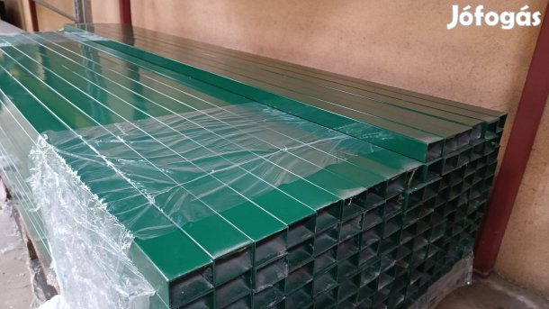 Zöld 60x40 zártszelvény, kerítés acél oszlop, kerítésoszlop - 160 cm