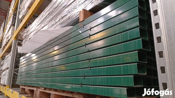 Zöld 60x40 zártszelvény, kerítés acél oszlop, kerítésoszlop - 220 cm