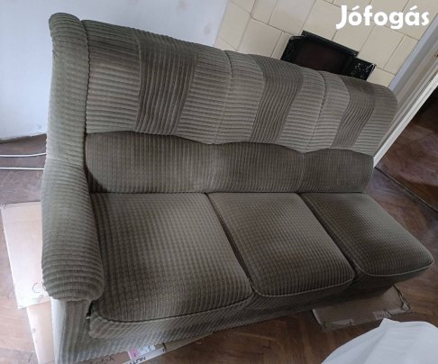 Zöld L alakú sarokkanapé szet