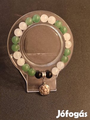 Zöld - fehér szurkolói ásvány karkötő