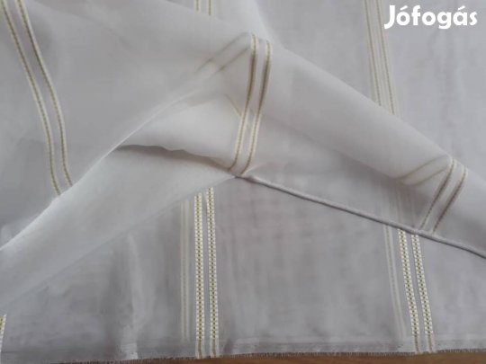 Zöld csíkos új voile függöny (5m x180 cm)