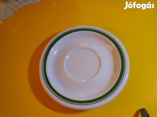 Zöld duplacsikos kávéscsésze alj új hibátlan piros is