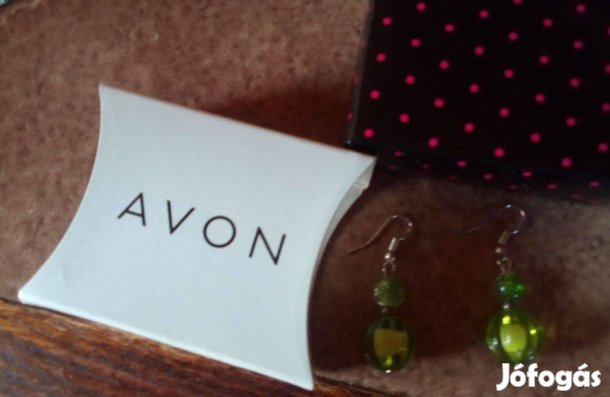 Zöld elegáns Avon fülbevaló 5 cm hosszú - Új