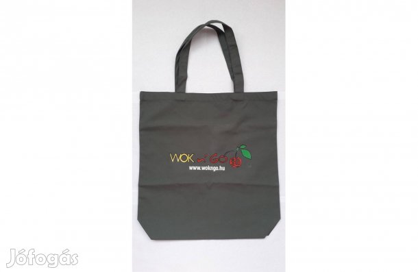 Zöld erős textil új bevásárló táska 47x44 cm + fül_