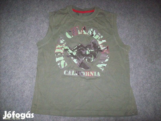 Zöld és szörf mintás ujjatlan póló 9-10 évesre (méret 140)