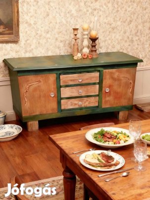 Zöld festett komód