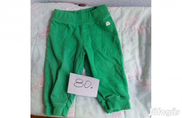 Zöld hosszú nadrág 80-as méretű unisex,
