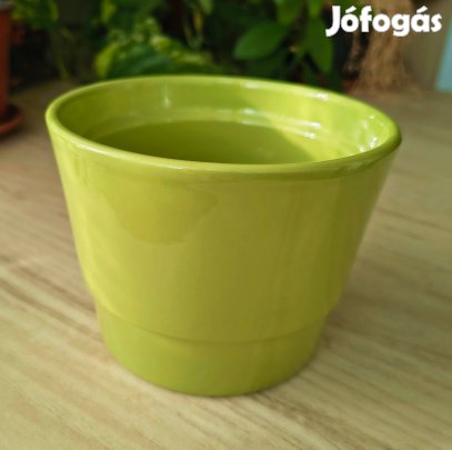 Zöld kerámia kaspó 12,5 cm