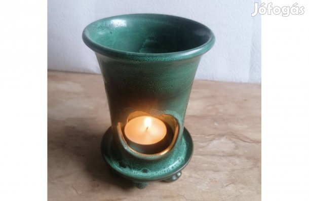 Zöld kerámia mécsestartó eladó!