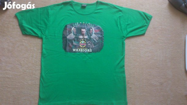 Zöld minőségi sztreccses pamut férfi póló elején mintával