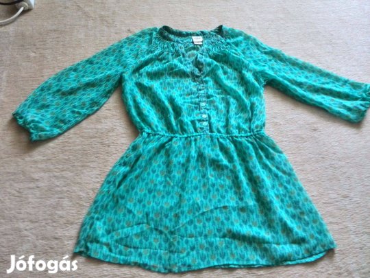 Zöld mintás 3/4-es ujjú lenge muszlin blúz