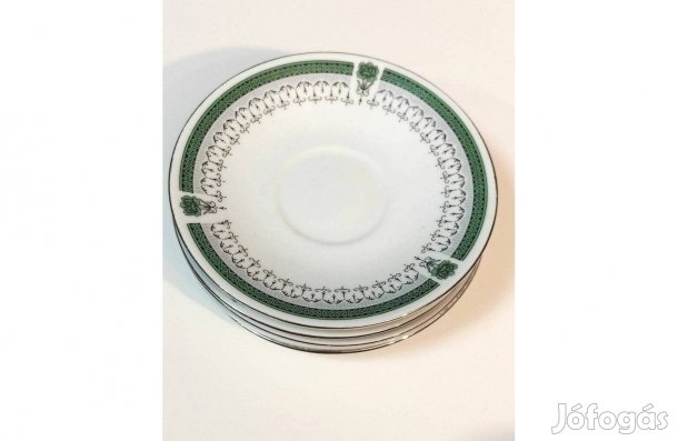 Zöld mintás kínai porcelán tányér 5 db