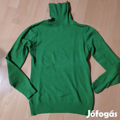 Zöld női pulóver garbó S M
