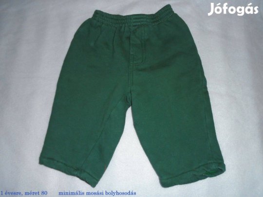 Zöld szabadidőnadrág 1 évesre méret 80