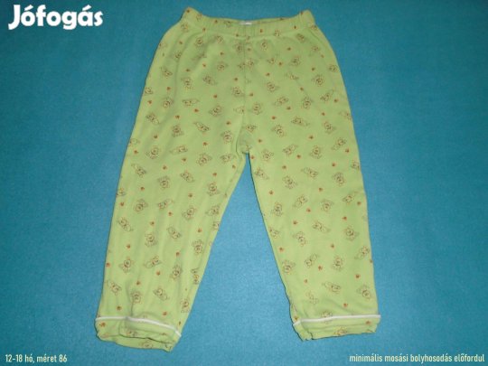 Zöld színű és kutya mintás nadrág 12-18 hó (méret 86)