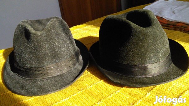 Zöld színű férfi nyúlszőr kalap (56,5) retro