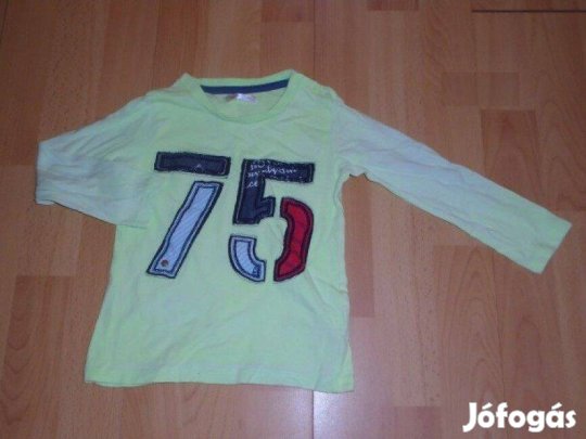 Zöld színű hosszú ujjú póló felső 12-18 hó (méret 86)