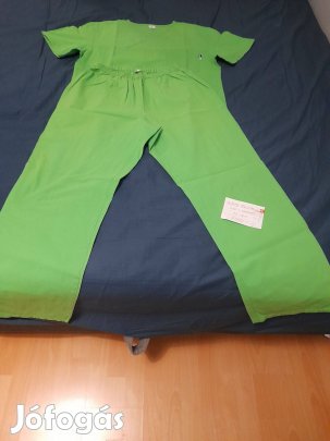 Zöld színű műtős ruha szett (ing+nadrág) M-es méret