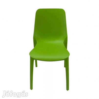 Zöld színű rakásolható szék, műanyag szék, Dublino - használt bútor