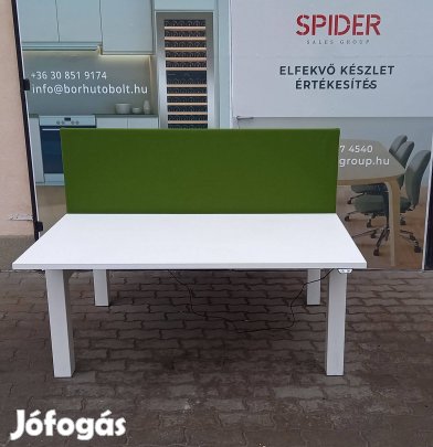 Zöld színű térelválasztó, asztali paraván - használt irodabútor