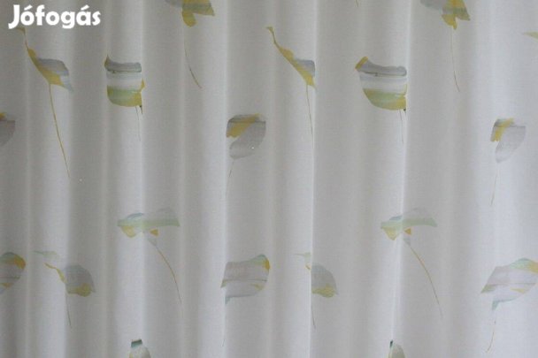 Zöld-szürke nagy mintás új függöny (12m x 295 cm)