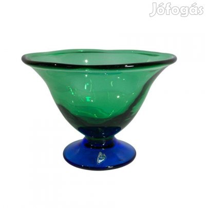 Zöldeskék művészi üvegkehely svéd design