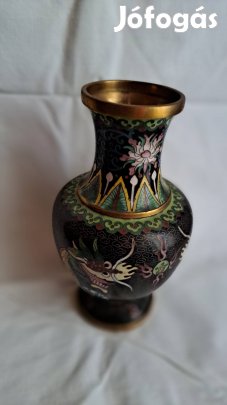 Zománc váza kínai motívummal