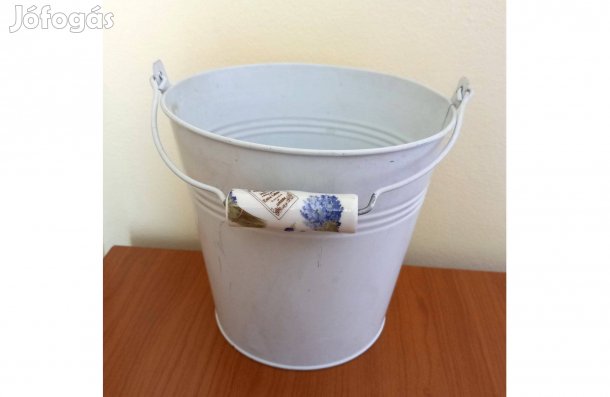 Zománcos vödör (3l-es), kaspónak, dekorációnak